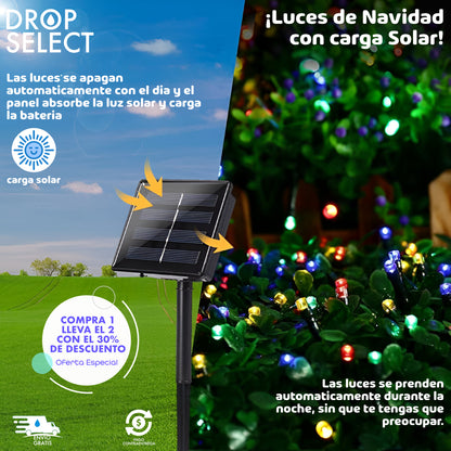 Luces de navidad con carga solar