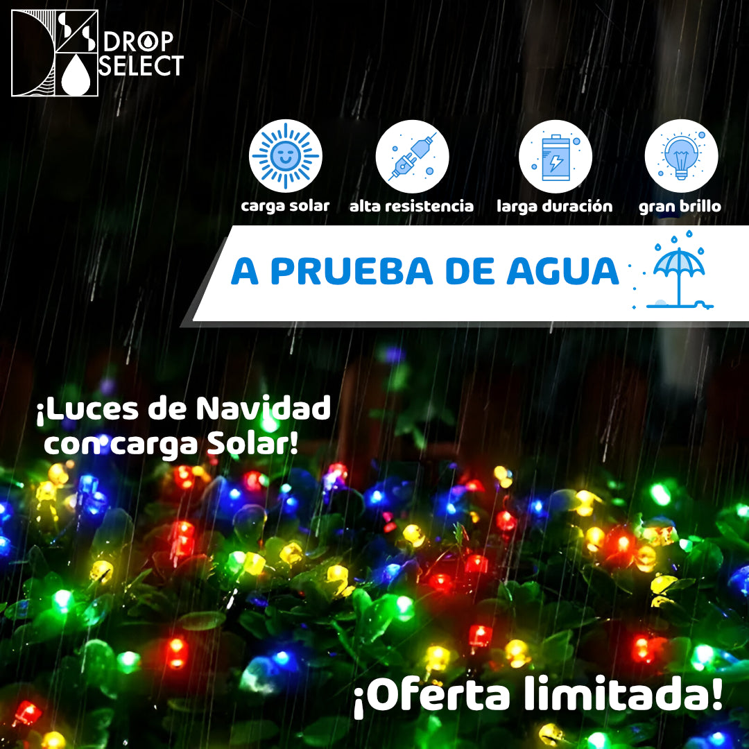 Luces de navidad con carga solar