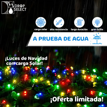 Luces de navidad con carga solar