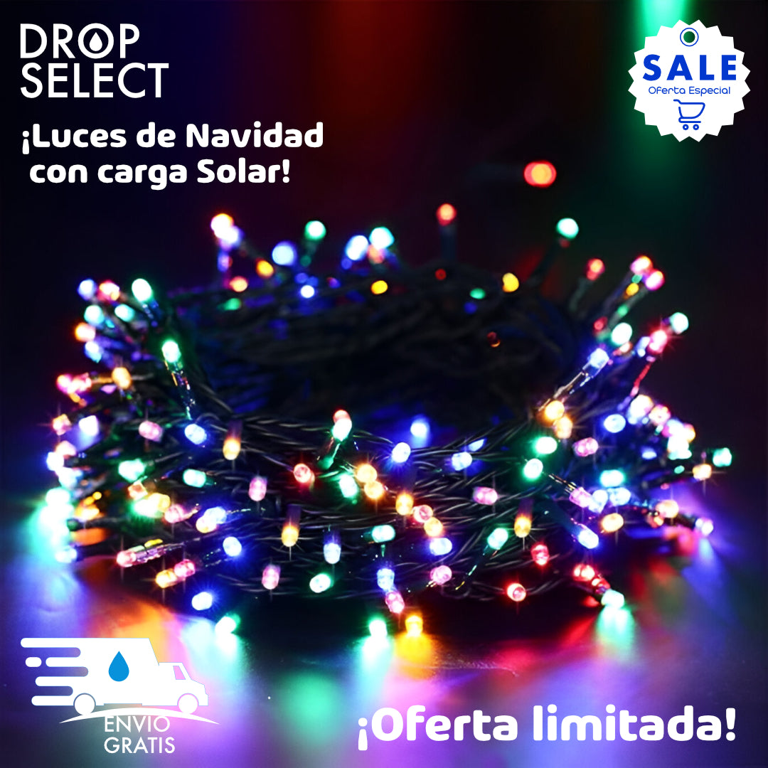 Luces de navidad con carga solar